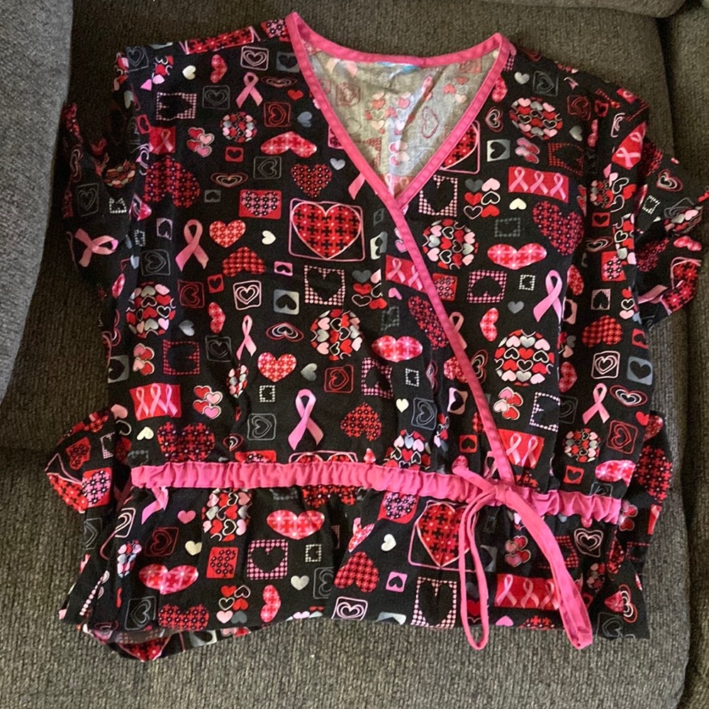 Black Breast Cancer Awareness scrub top